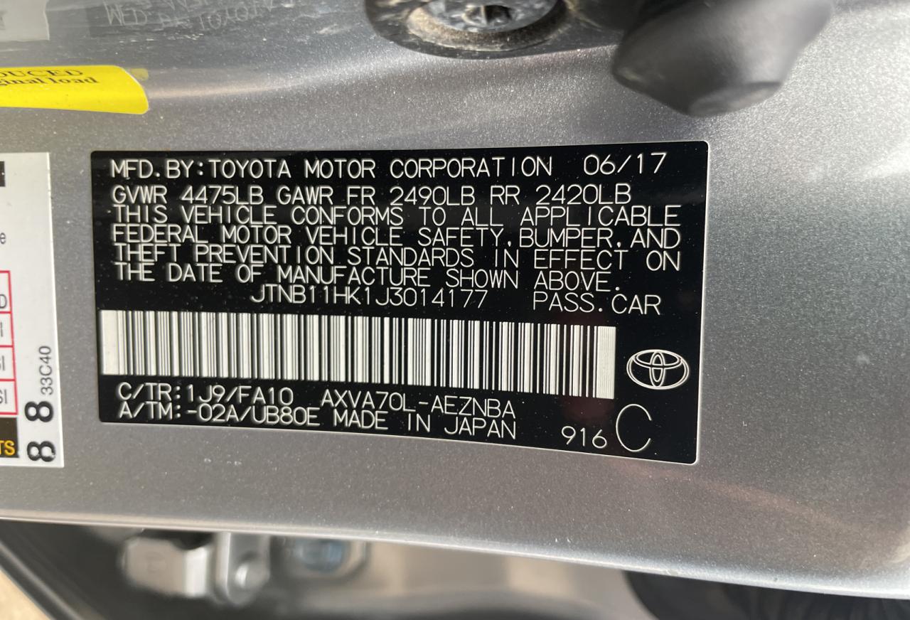 JTNB11HK1J3014177 2018 Toyota Camry L