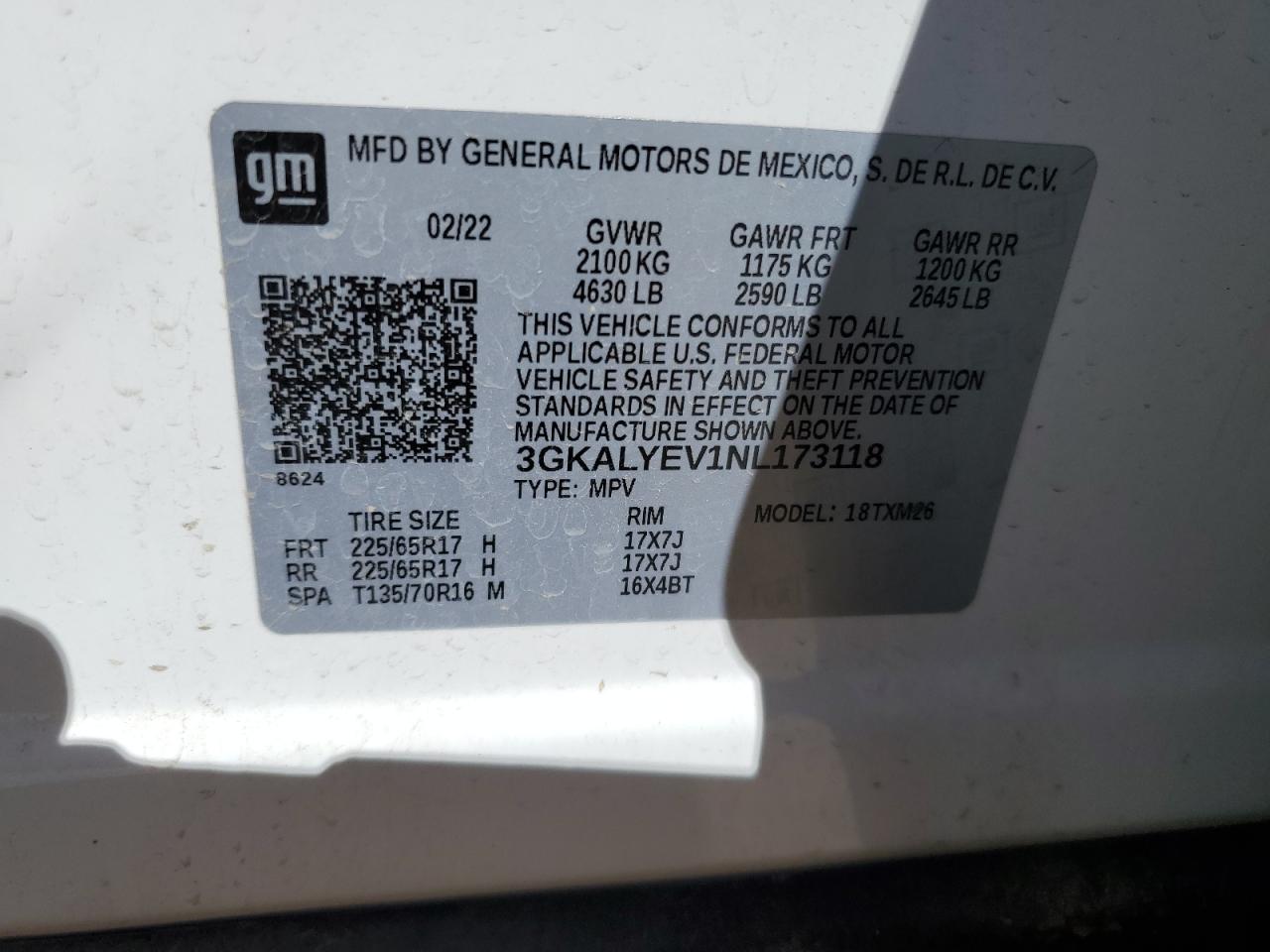 3GKALYEV1NL173118 2022 GMC Terrain At4