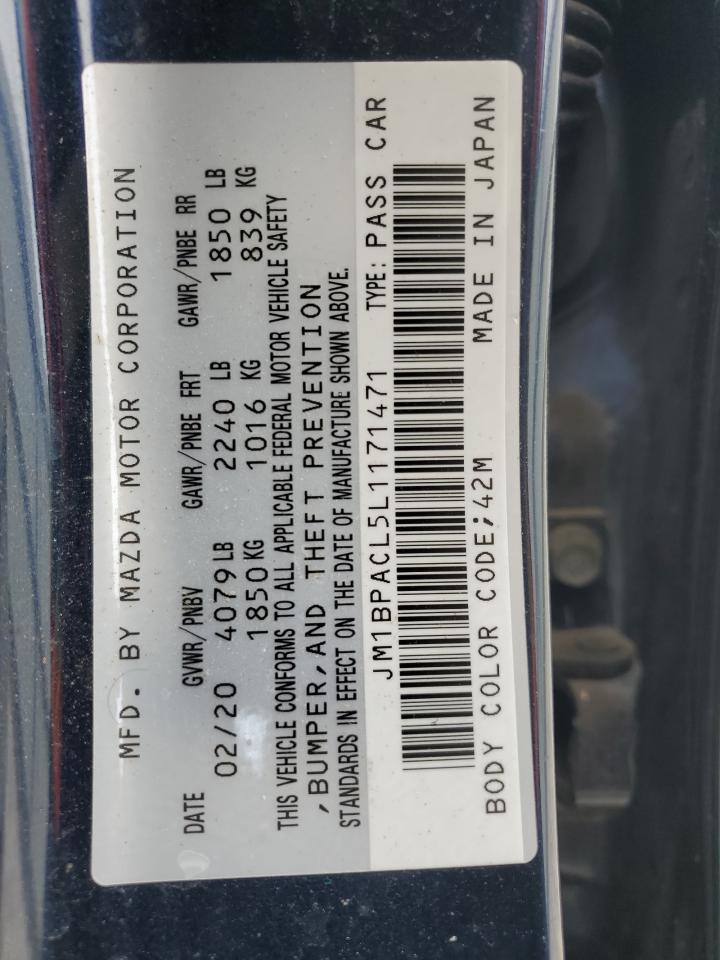 JM1BPACL5L1171471 2020 Mazda 3 Select