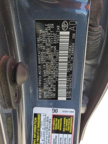 2019 TOYOTA COROLLA L - 2T1BURHE5KC150681