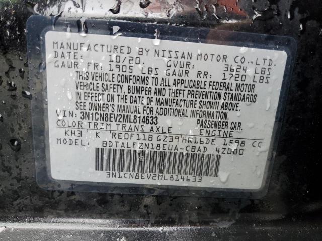 2021 Nissan Versa Sv VIN: 3N1CN8EV2ML814633 Lot: 53661744