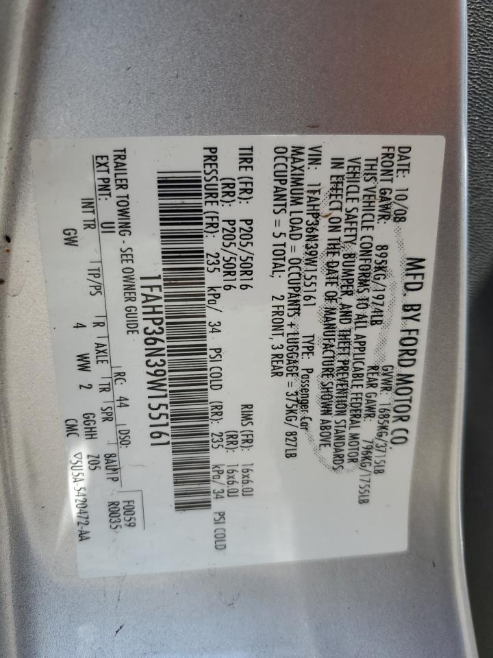 1FAHP36N39W155161 2009 Ford Focus Ses