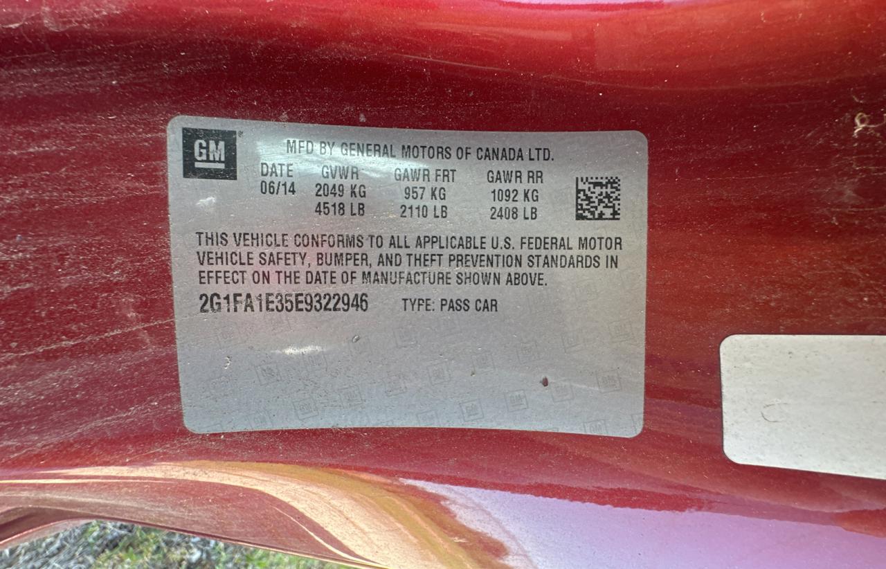 2G1FA1E35E9322946 2014 Chevrolet Camaro Ls