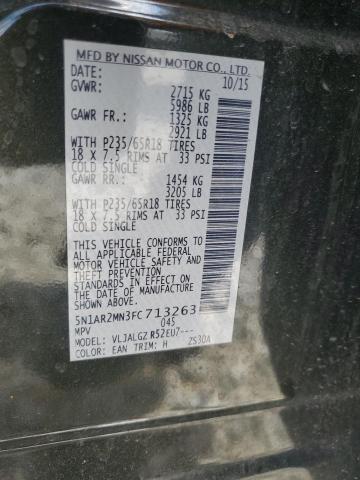 2015 Nissan Pathfinder S VIN: 5N1AR2MN3FC713263 Lot: 55377174