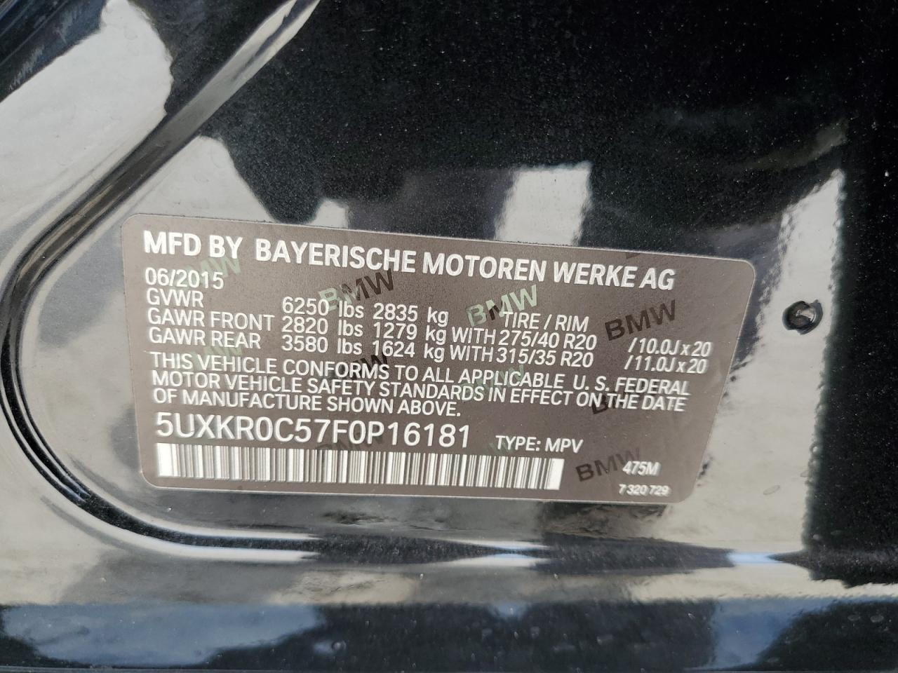 5UXKR0C57F0P16181 2015 BMW X5 xDrive35I