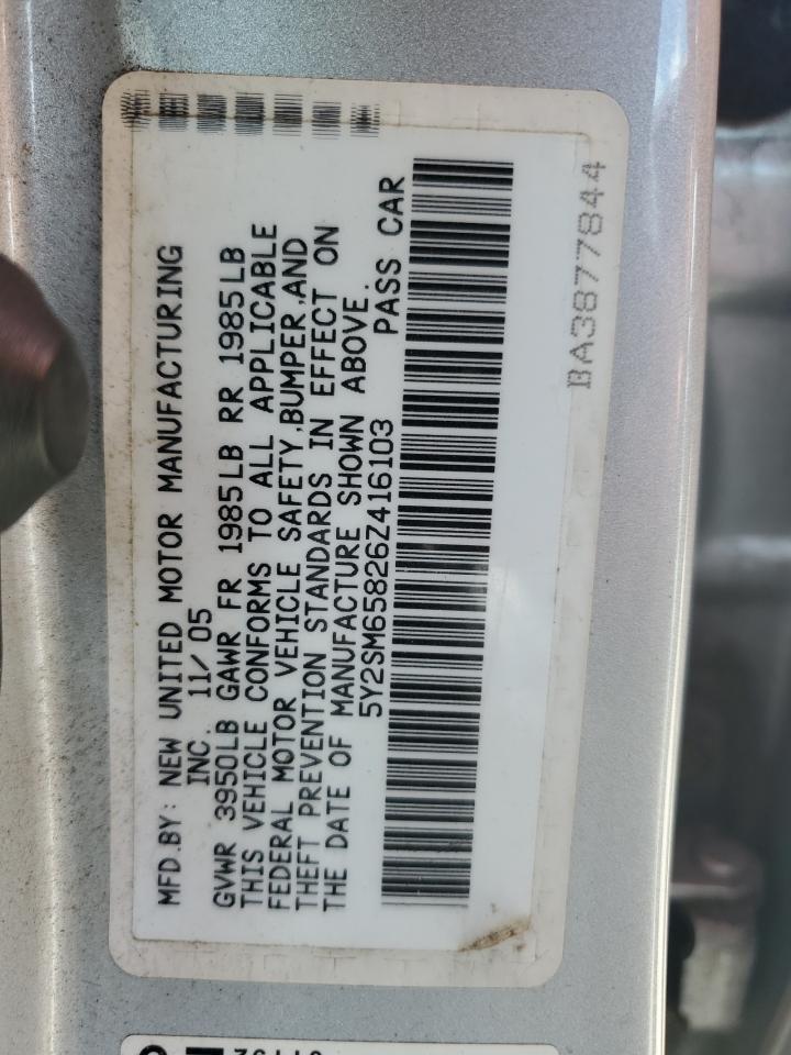 5Y2SM65826Z416103 2006 Pontiac Vibe