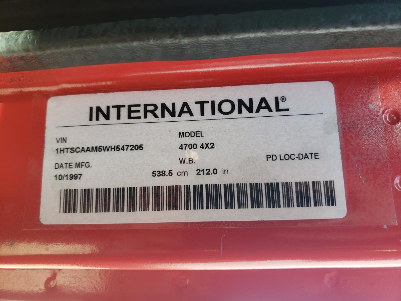 1HTSCAAM5WH547205 1998 International 4000 4700