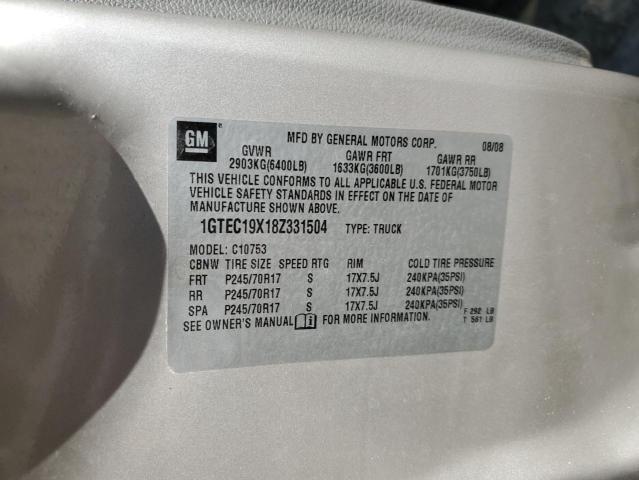 2008 GMC Sierra C1500 VIN: 1GTEC19X18Z331504 Lot: 57126154