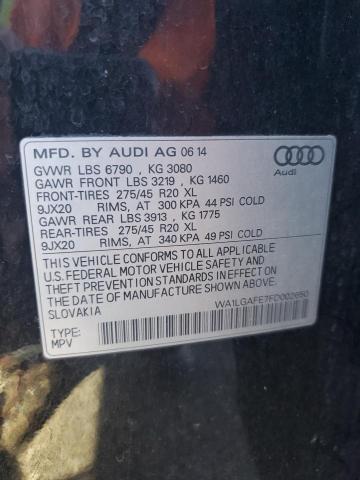 2015 Audi Q7 Premium Plus VIN: WA1LGAFE7FD002650 Lot: 55950054