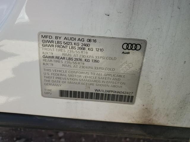 2017 Audi Q5 Premium Plus VIN: WA1L2AFP0HA042427 Lot: 53735844