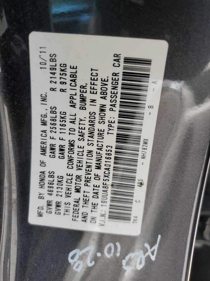 19UUA8F5XCA016853 2012 Acura Tl