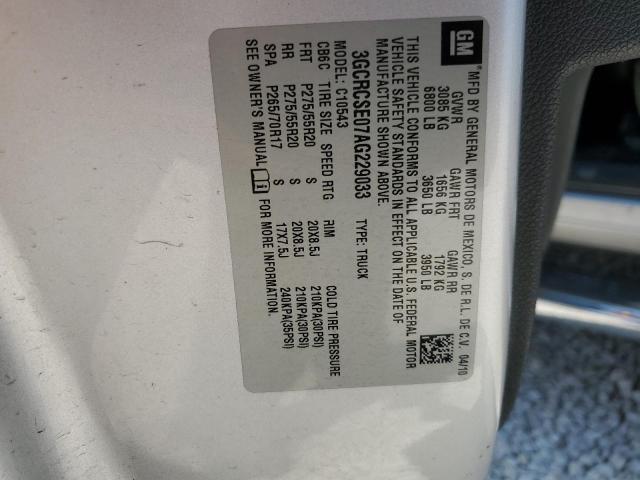 2010 Chevrolet Silverado C1500 Lt VIN: 3GCRCSE07AG229033 Lot: 55741314