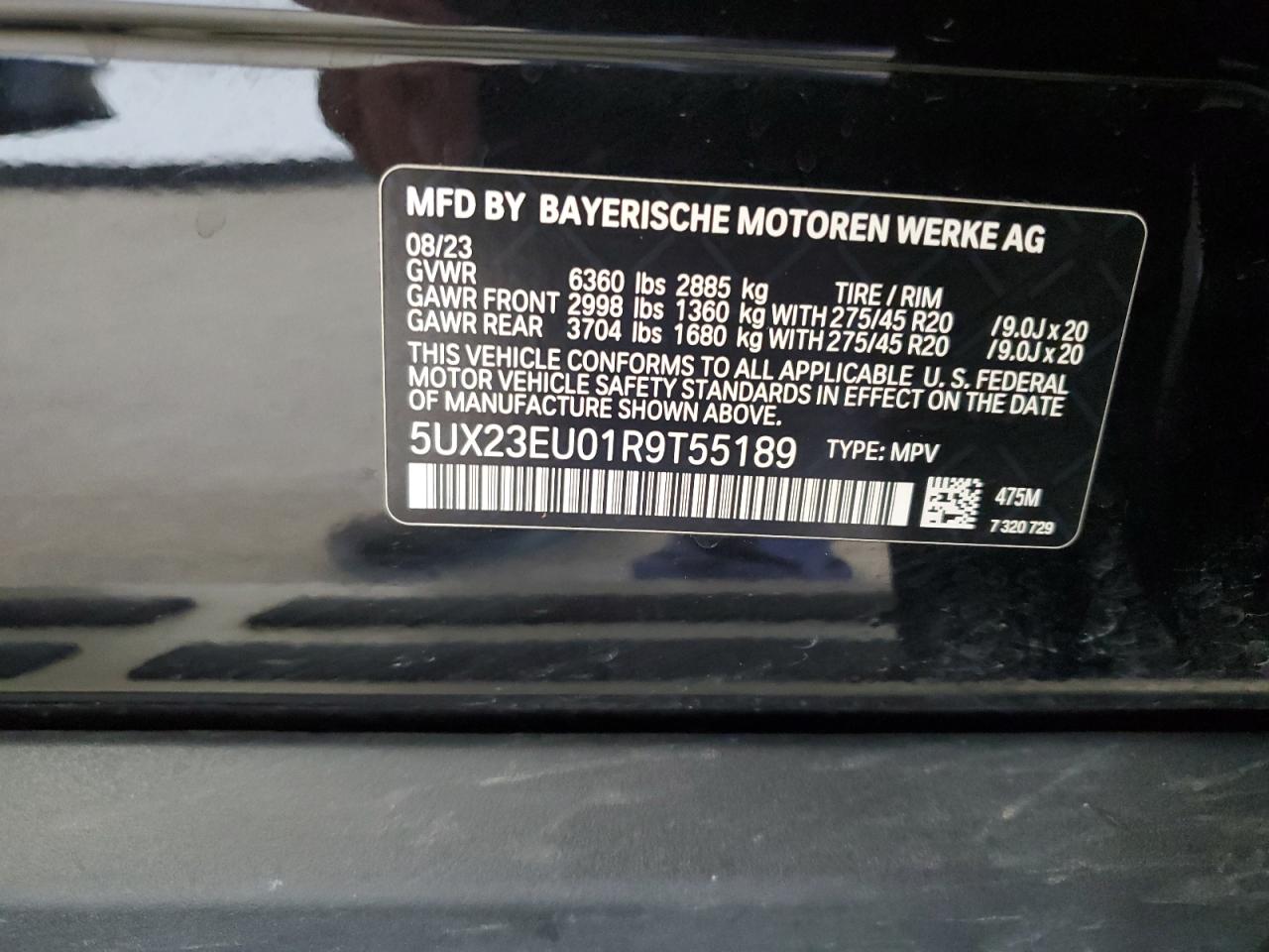 5UX23EU01R9T55189 2024 BMW X5 xDrive40I