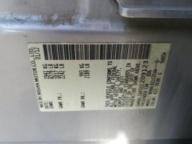 2012 Nissan Altima Base VIN: 1N4AL2AP2CC209123 Lot: 53376654