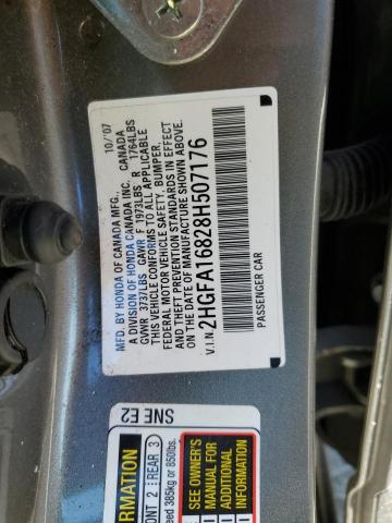 2008 Honda Civic Ex VIN: 2HGFA16828H507176 Lot: 55726294