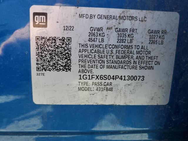 2023 Chevrolet Bolt Ev 2Lt VIN: 1G1FX6S04P4130073 Lot: 54213184