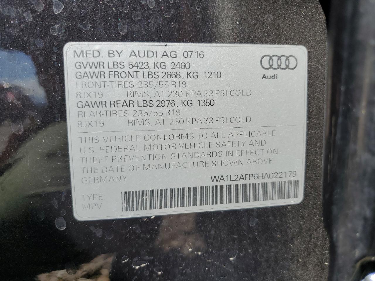 WA1L2AFP6HA022179 2017 Audi Q5 Premium Plus