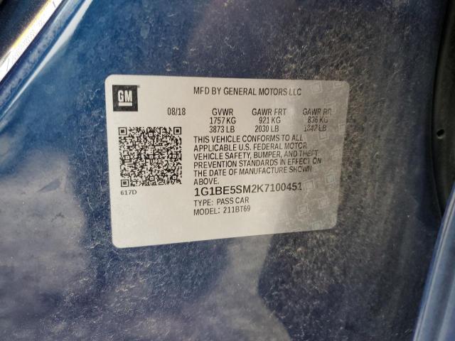 2019 Chevrolet Cruze Lt VIN: 1G1BE5SM2K7100451 Lot: 55573204