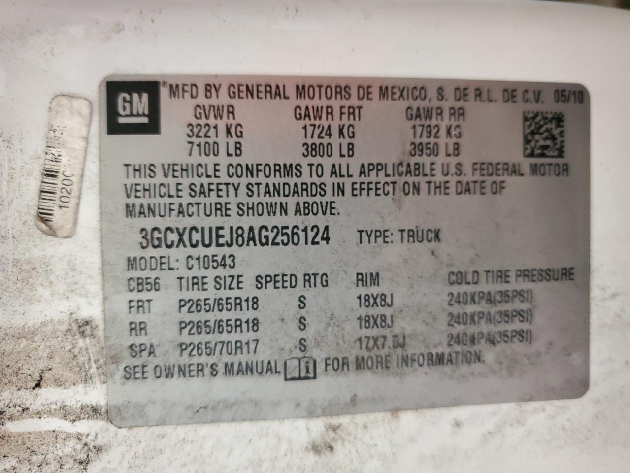 3GCXCUEJ8AG256124 2010 Chevrolet Silverado C1500 Hybrid