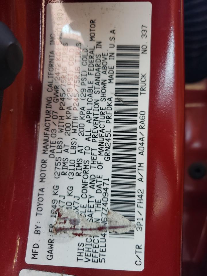 5TELU42N67Z409471 2007 Toyota Tacoma Double Cab