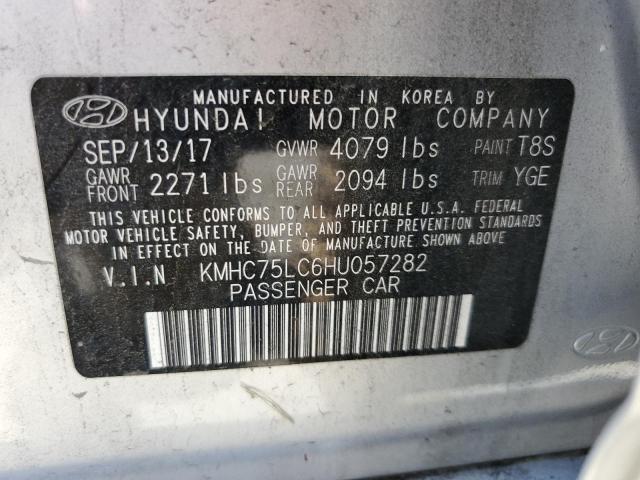 2017 Hyundai Ioniq Sel VIN: KMHC75LC6HU057282 Lot: 56592654