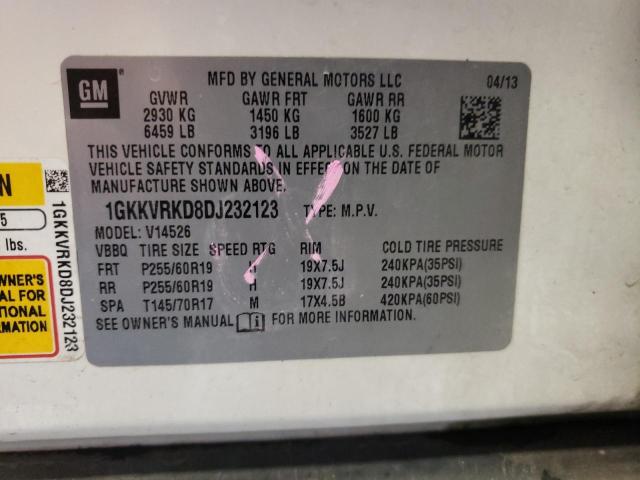 2013 GMC Acadia Slt-1 VIN: 1GKKVRKD8DJ232123 Lot: 55610044