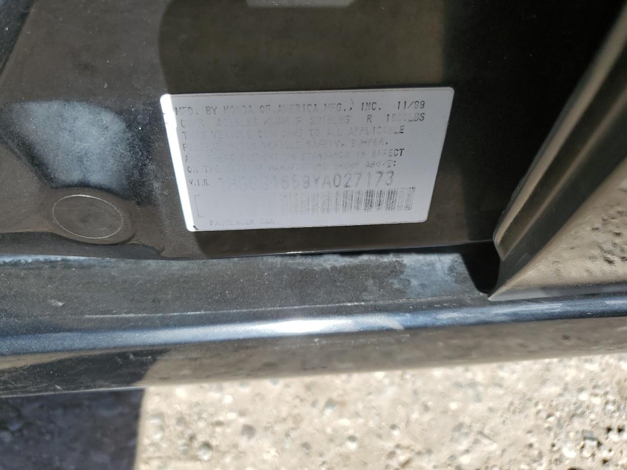 1HGCG1659YA027173 2000 Honda Accord Ex