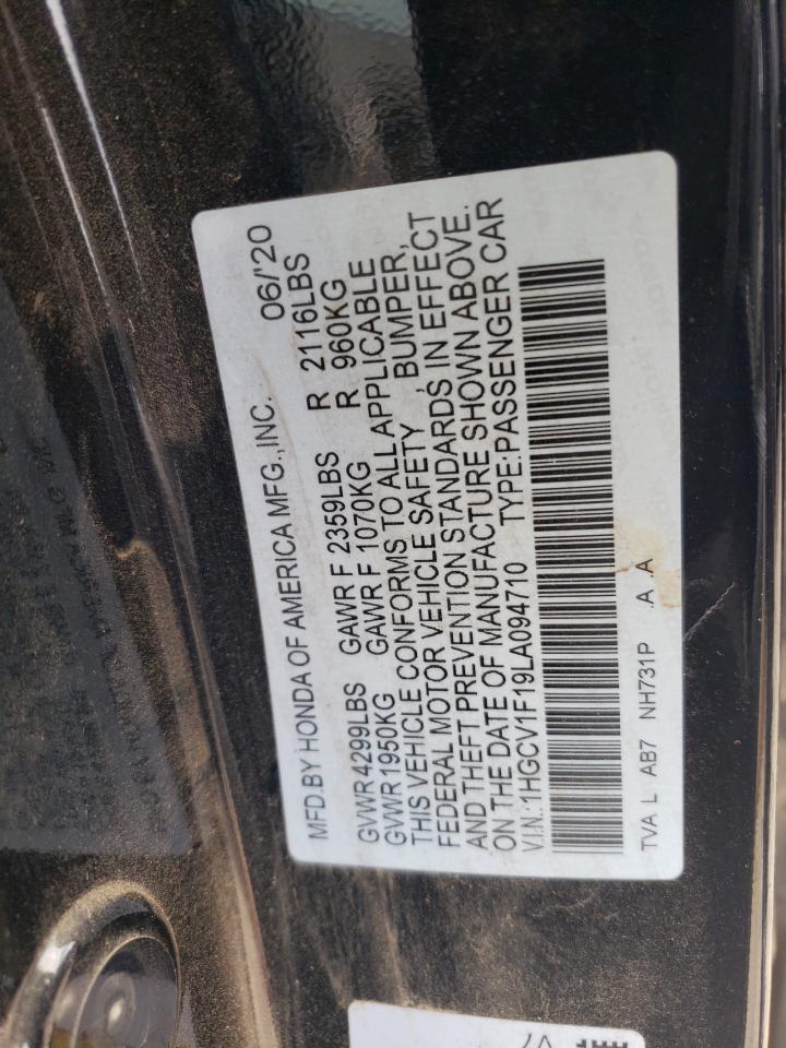 1HGCV1F19LA094710 2020 Honda Accord Lx