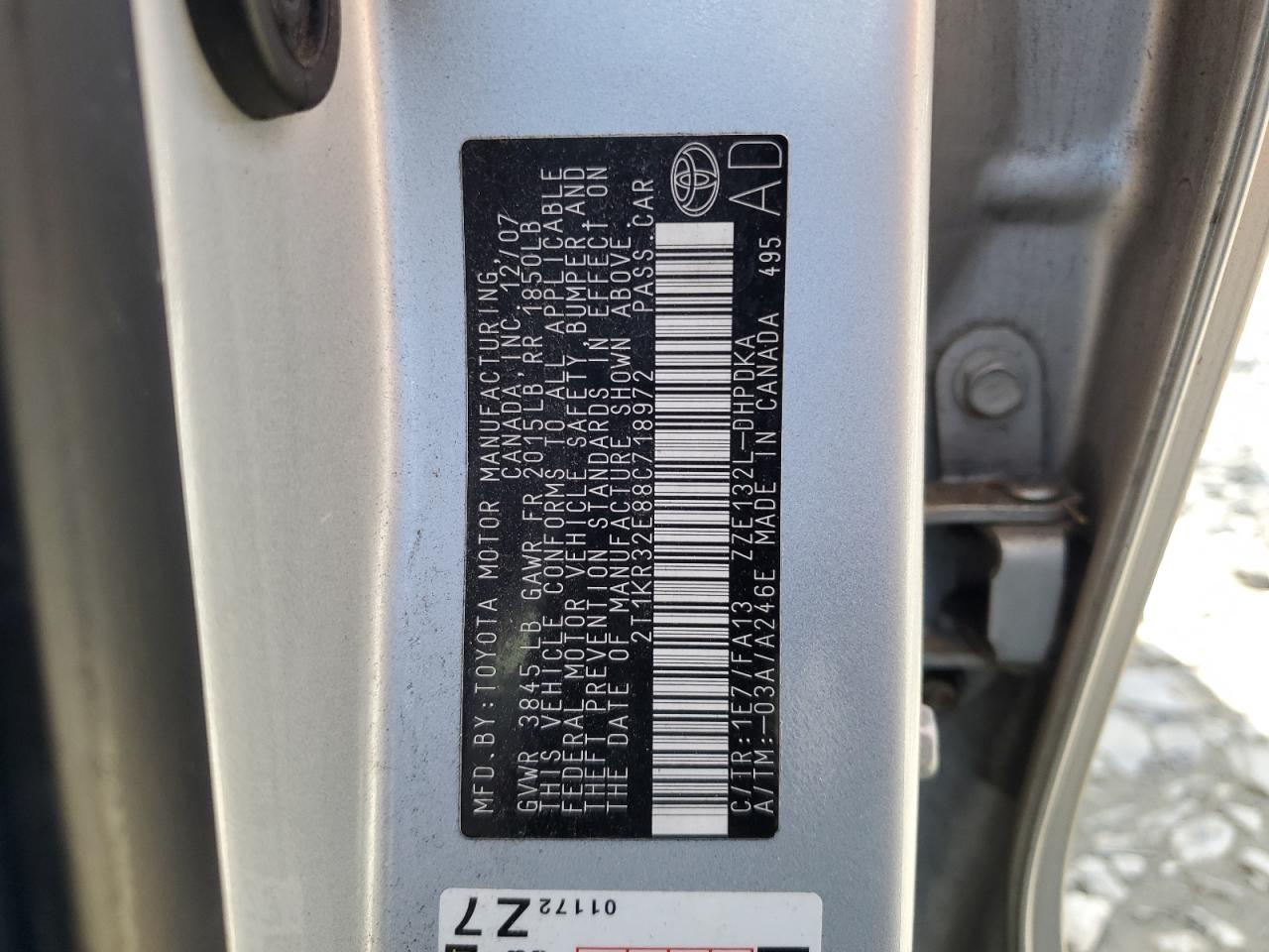 2T1KR32E88C718972 2008 Toyota Corolla Matrix Xr