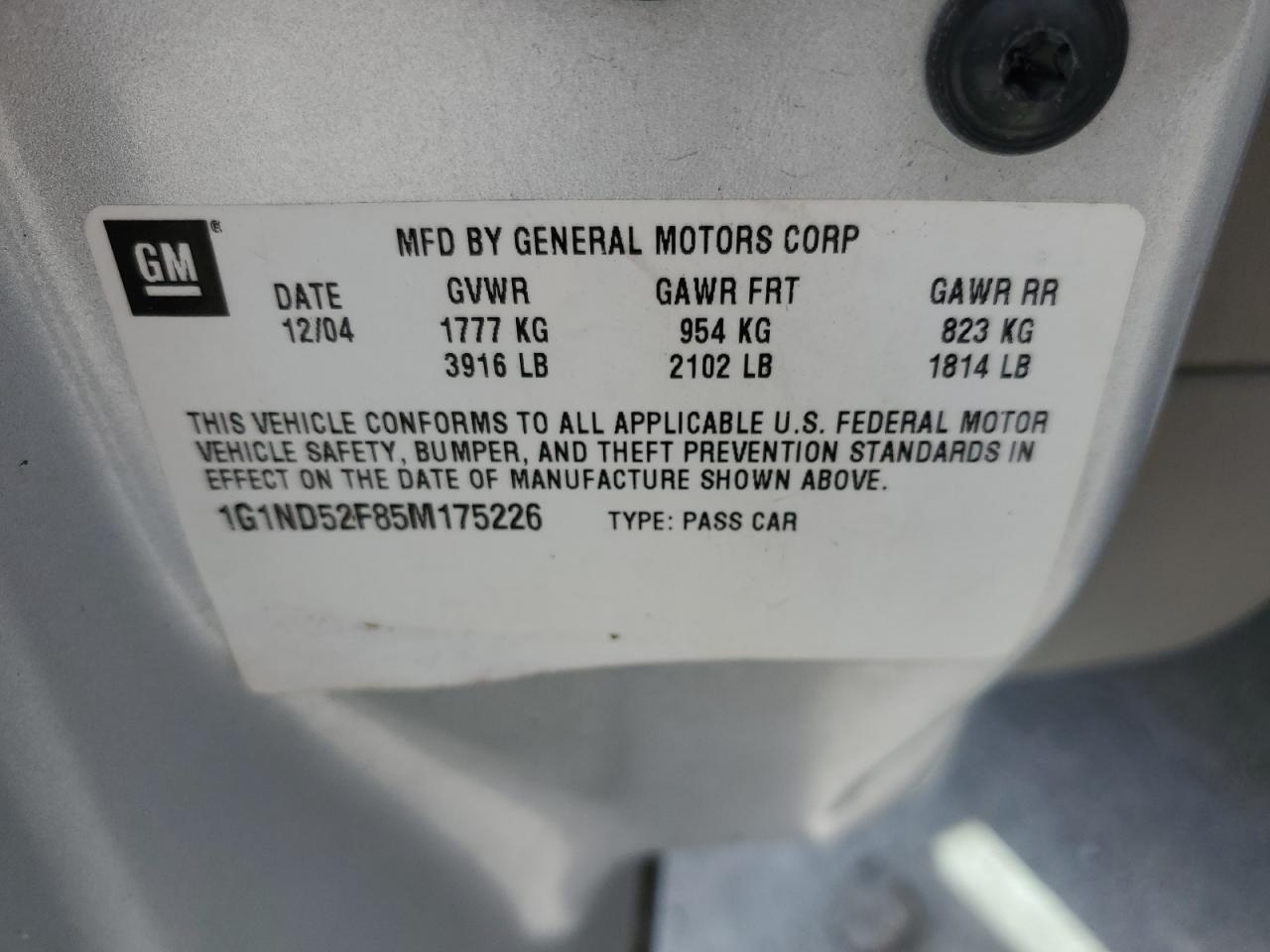 1G1ND52F85M175226 2005 Chevrolet Classic