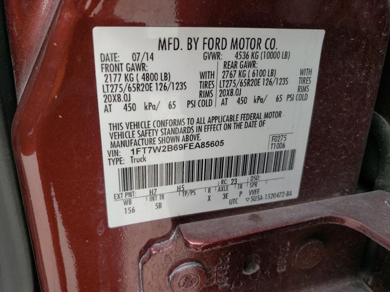 1FT7W2B69FEA85605 2015 Ford F250 Super Duty