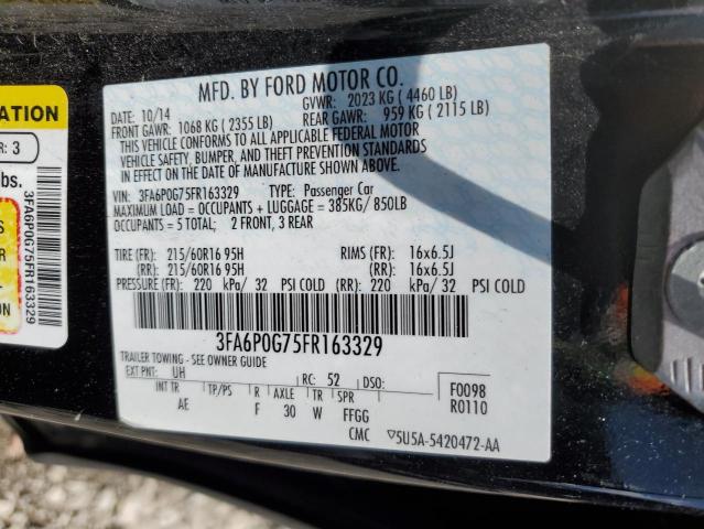 VIN 3FA6P0G75FR163329 2015 Ford Fusion, S no.12