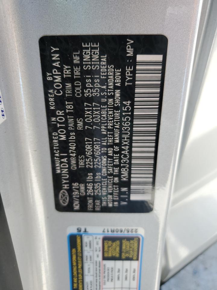 KM8J3CA4XHU365154 2017 Hyundai Tucson Limited