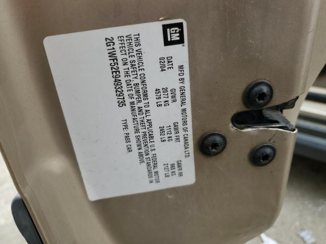 2004 Chevrolet Impala VIN: 2G1WF52E949329735 Lot: 54412904