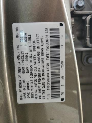 2009 Honda Accord Exl VIN: 1HGCP26849A143740 Lot: 55069894