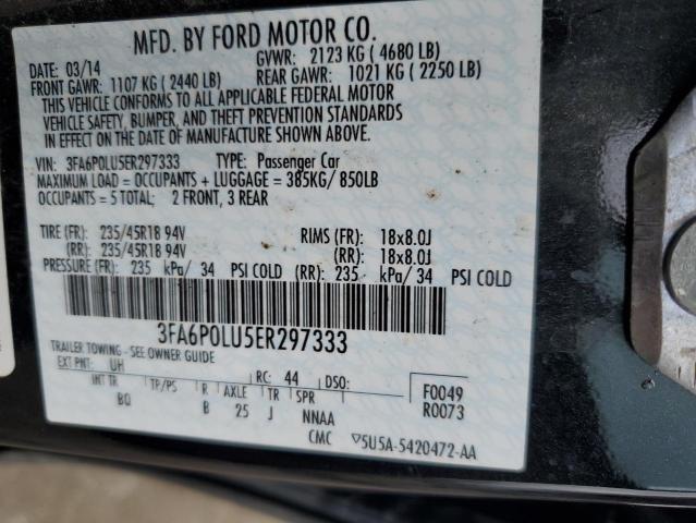 2014 Ford Fusion Se Hybrid VIN: 3FA6P0LU5ER297333 Lot: 54881174