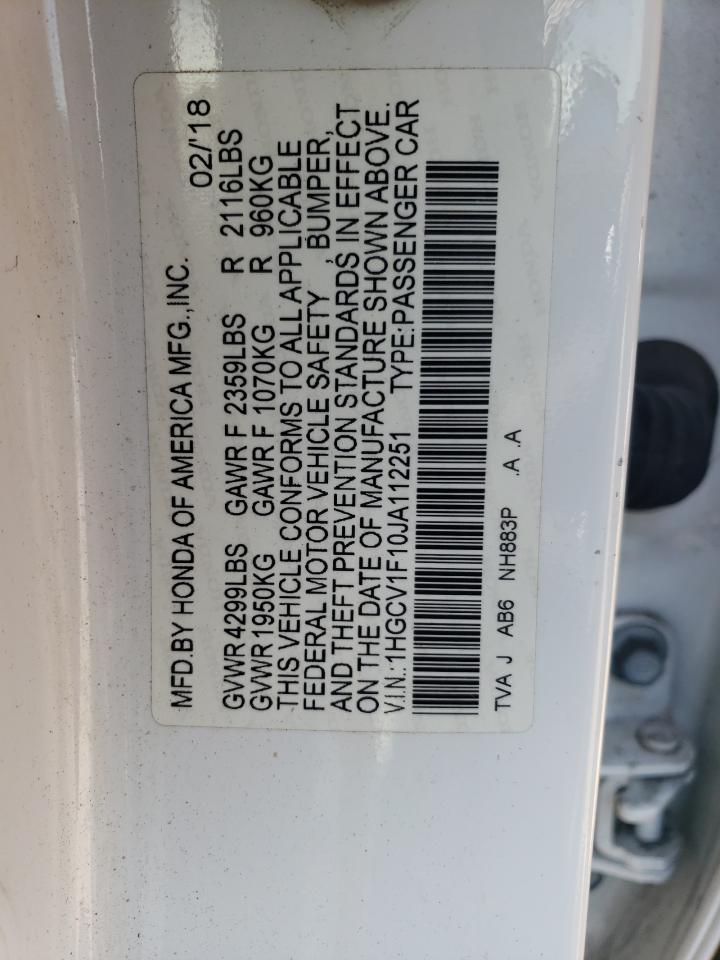 1HGCV1F10JA112251 2018 Honda Accord Lx