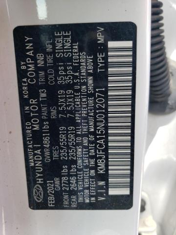 2022 Hyundai Tucson Sel Convenience VIN: KM8JFCA15NU012071 Lot: 53785084