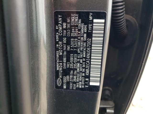 2022 Hyundai Tucson Limited VIN: KM8JECA14NU067002 Lot: 53849144