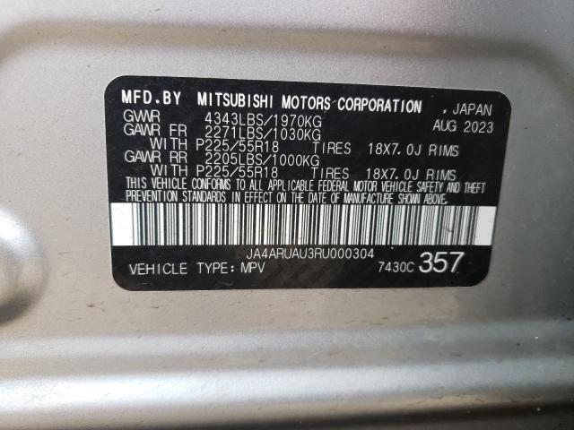 2024 Mitsubishi Outlander Sport S/Se VIN: JA4ARUAU3RU000304 Lot: 54381384