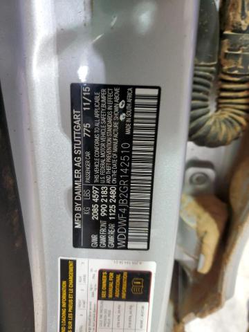 2016 Mercedes-Benz C 300 VIN: WDDWF4JB2GR142510 Lot: 56216314