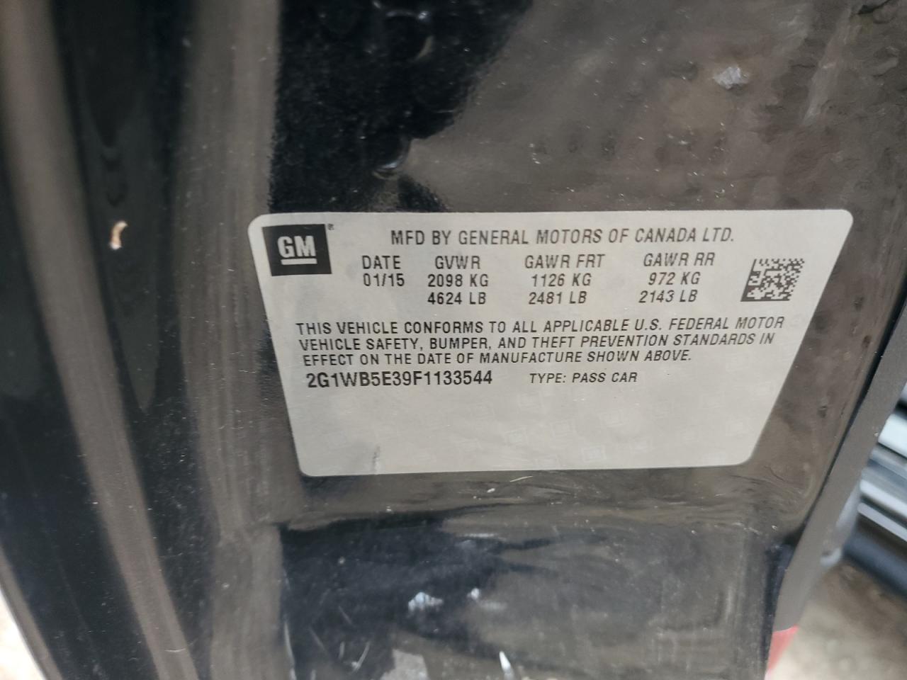 2G1WB5E39F1133544 2015 Chevrolet Impala Limited Lt