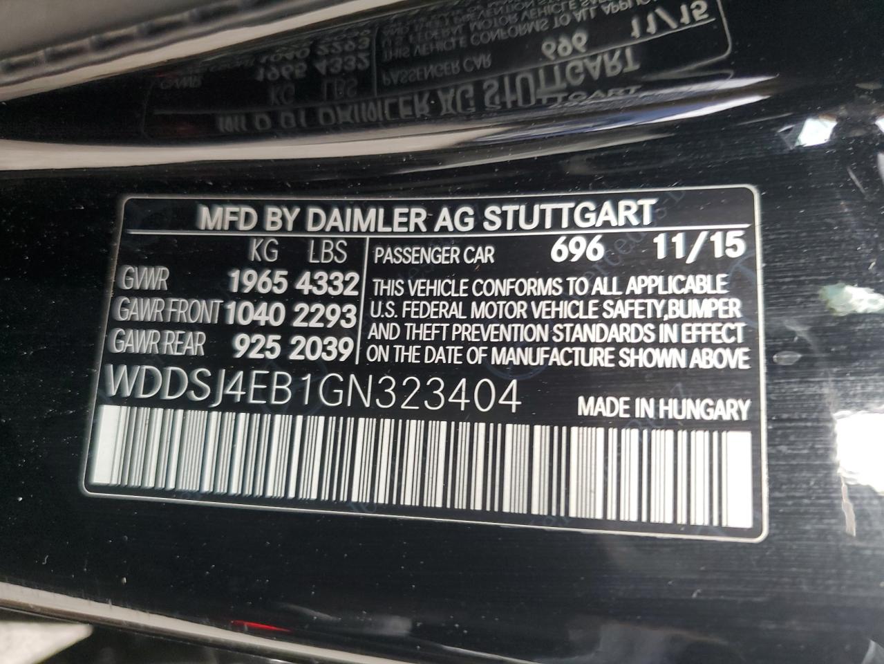 WDDSJ4EB1GN323404 2016 Mercedes-Benz Cla 250