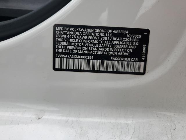 2021 Volkswagen Passat Se VIN: 1VWSA7A3XMC000256 Lot: 54627944