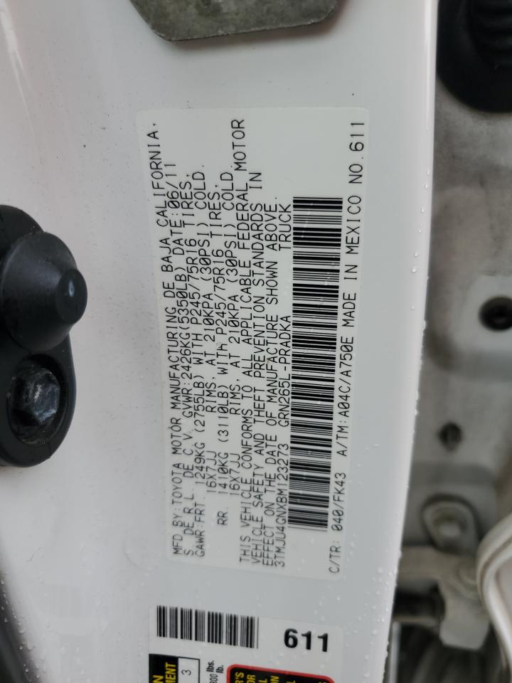 3TMJU4GNXBM123273 2011 Toyota Tacoma Double Cab Prerunner