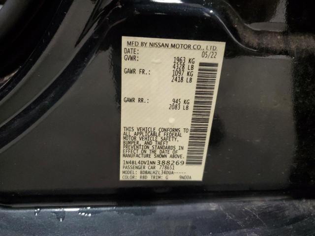 2022 Nissan Altima Sv VIN: 1N4BL4DV1NN388269 Lot: 54063624