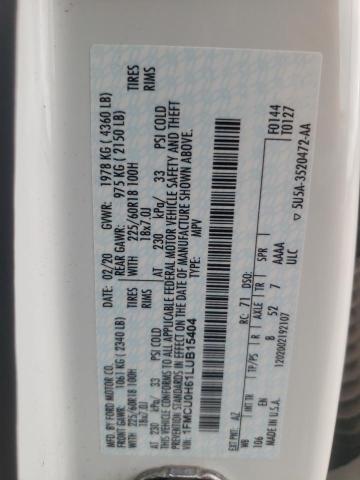 2020 FORD ESCAPE SEL - 1FMCU0H61LUB15404