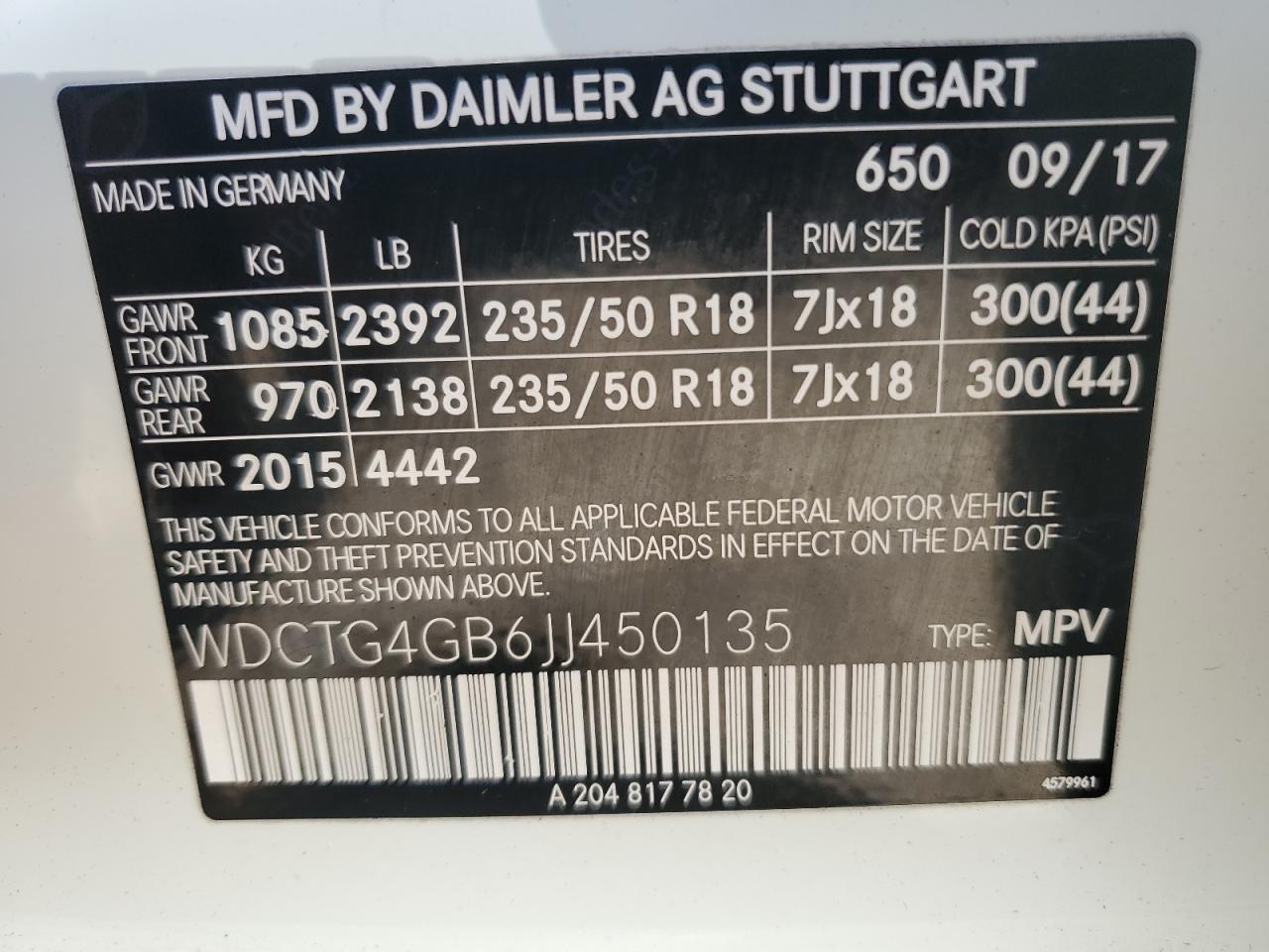 WDCTG4GB6JJ450135 2018 Mercedes-Benz Gla 250 4Matic