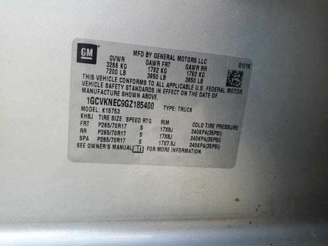 2016 Chevrolet Silverado K1500 VIN: 1GCVKNEC9GZ185400 Lot: 54847444