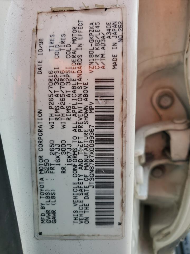 JT3GN87R7X0099367 1999 Toyota 4Runner Limited